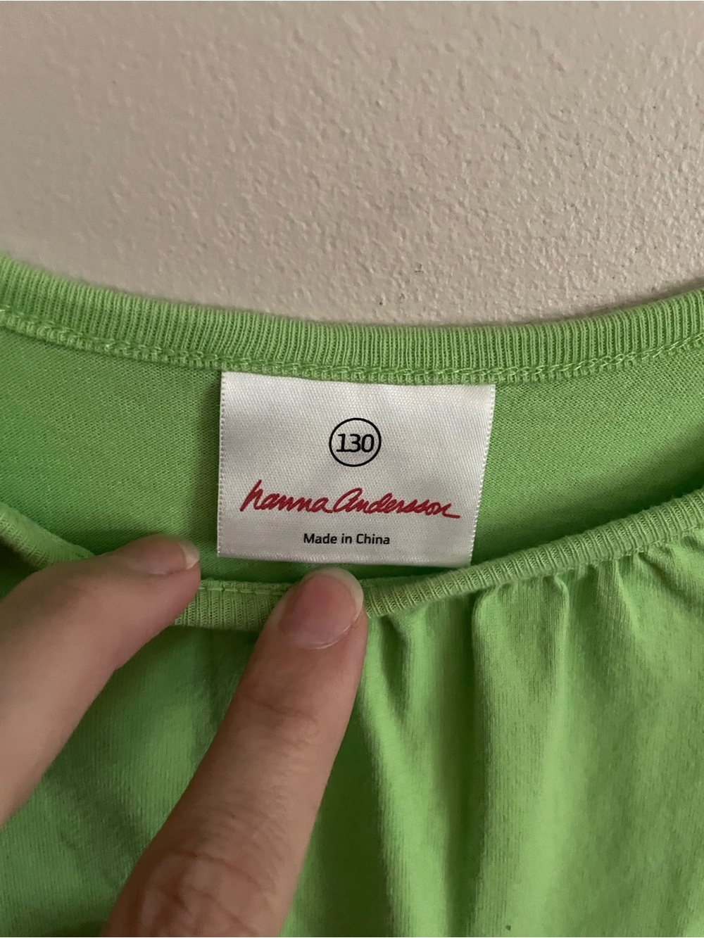 Hanna Andersson Lime Green Knit Dress with Blue Waistband and Floral Print - Picture 5 of 6